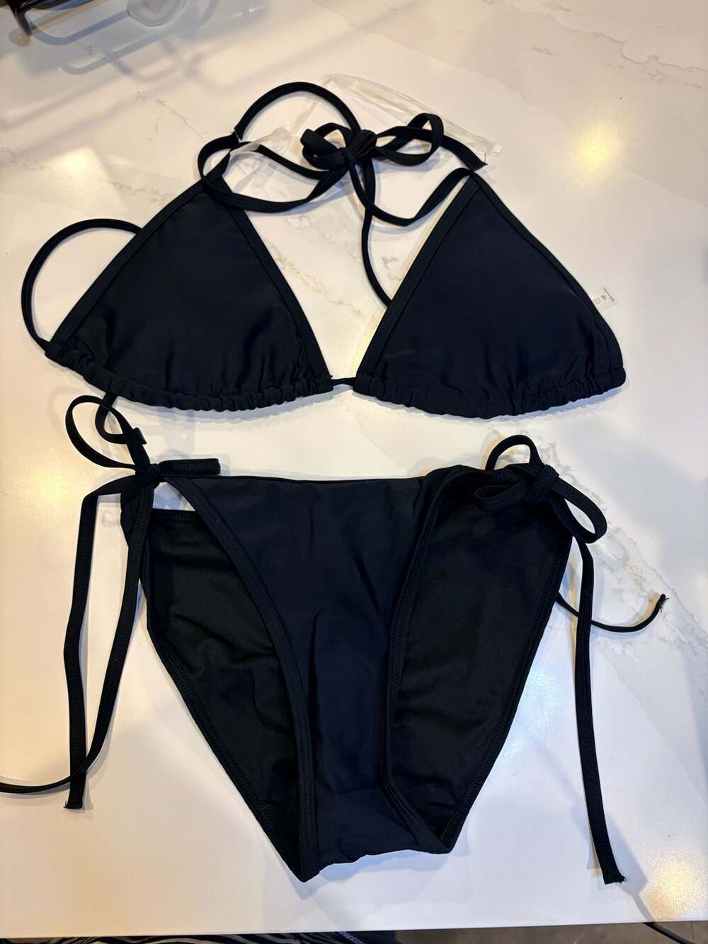 Suvimuga Bikini Size M Black Halter Triangle Swimwear (67)